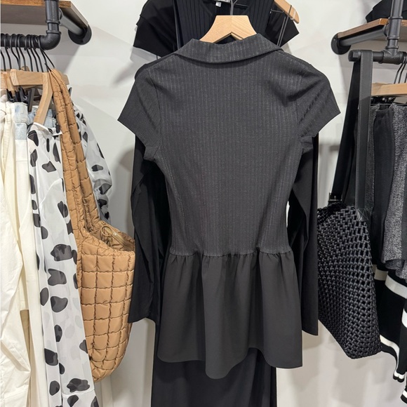 Black Short Sleeve Mini Polo Tennis Dress - Picture 6 of 6